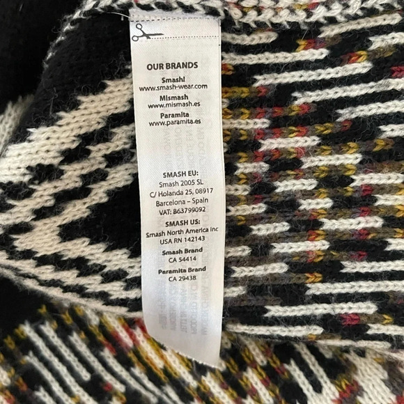 Mismash Multicolor Geometric Open Front Cardigan (Sz S) - Picture 4 of 6